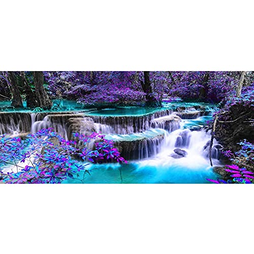 pintura diamante 5D DIY por número Kit,grande Árbol de la cascada 30x90cm diamante arte completo...
