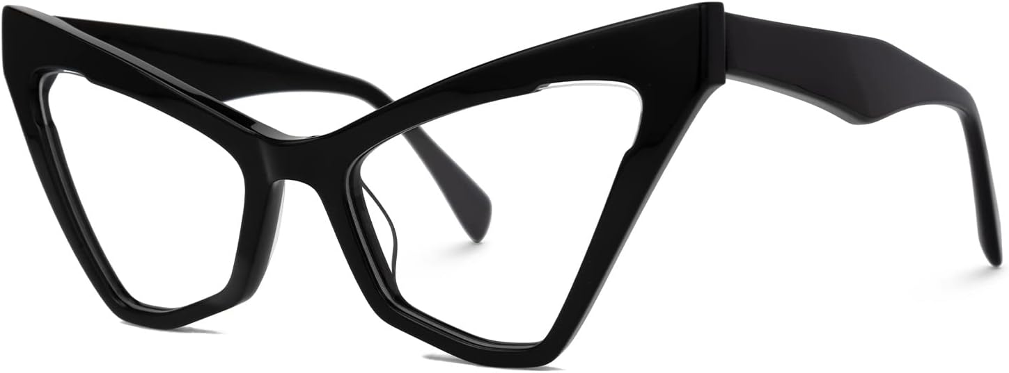 VOOGLAM Cat Eye Blue Light Blocking Glasses for Women, Fashion Fake Glasses Frame Anti Eyestrain UV