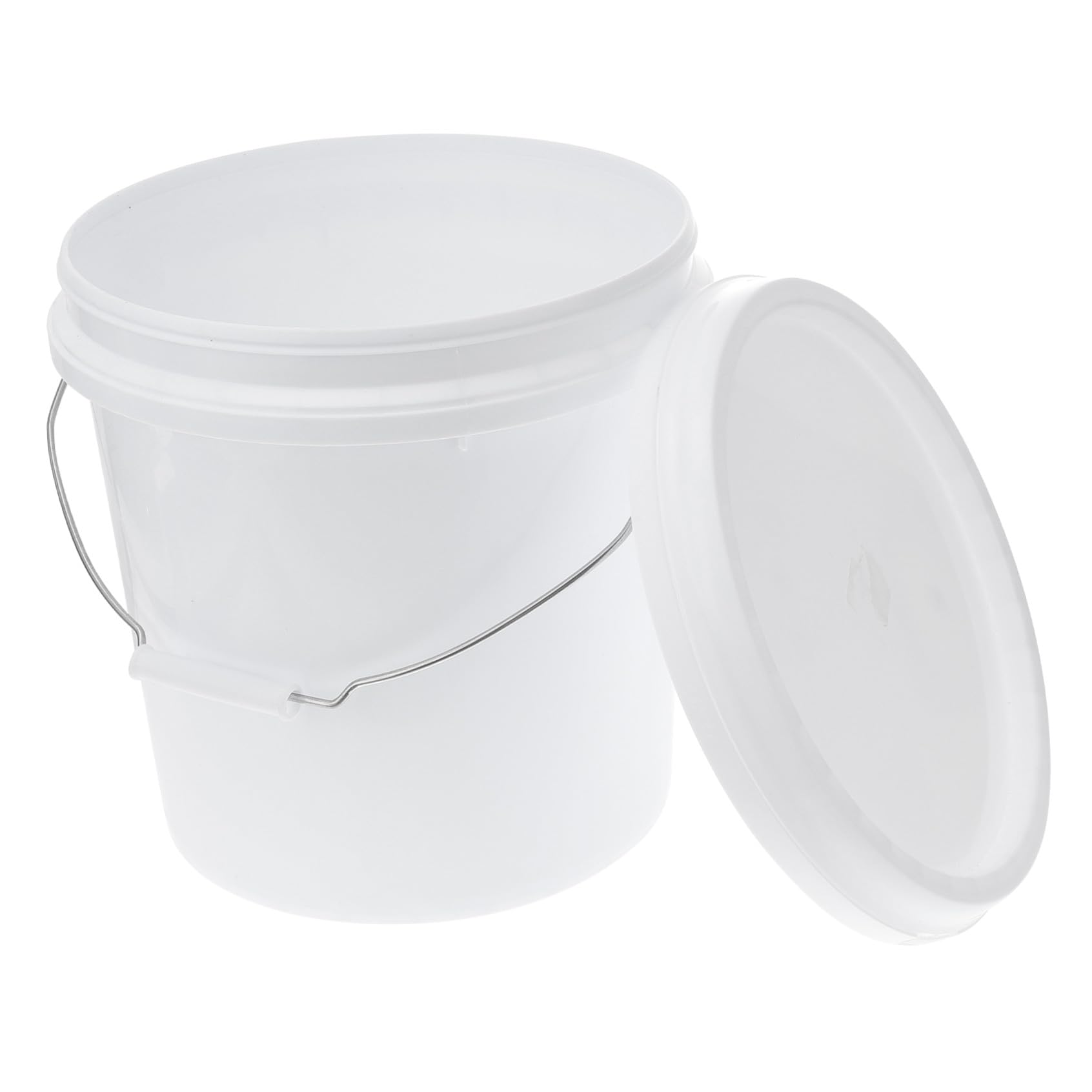 ibasenice Seau Grosse Capacité Couvercle Étanche et Poignée en Plastique Blanc 10l Multifonction pour Usage Domestique et Pêche