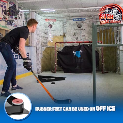 ruiru bro Triangle Hockey Passer Rebounder Heavy Duty Steel Equipment for Indoor Outdoor Solo Training On & Off Ice 3 Passing Slots Improve Passing Shooting and Stickhandling Skills (Black)