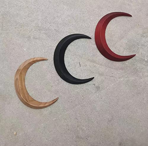 Blnene Hand Carved Crescent Moon Hair Fork For Women, Moon Barrette Hair Stick, Meniscus Shaped Hair Stick Hair Pin, Moon Hairpin Wooden Moon Barrettes For Thick Long Hair (3.5 Inch, Red) #TOP7