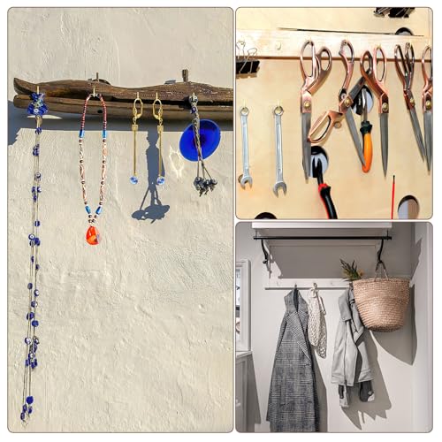 Relbro 100 Pcs Screw Hooks, 1 Inch Metal Cup Hooks Screw In Mug Hooks Heavy Duty Screw Wood Wall Ceiling Hooks Plant Hooks Indoor Outdoor For Utensils Crafts Baskets Lights Wreaths thumb #5