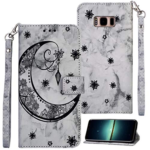 ToMoYi Galaxy S8 Plus Étui de Protection en Cuir PU pour Samsung Galaxy S8 Plus Motif étoiles Lune