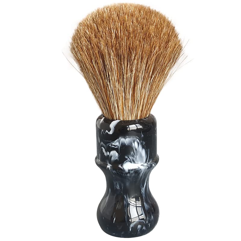 24mm brown soft horse hair shaving brush for man wet shaving (Black)