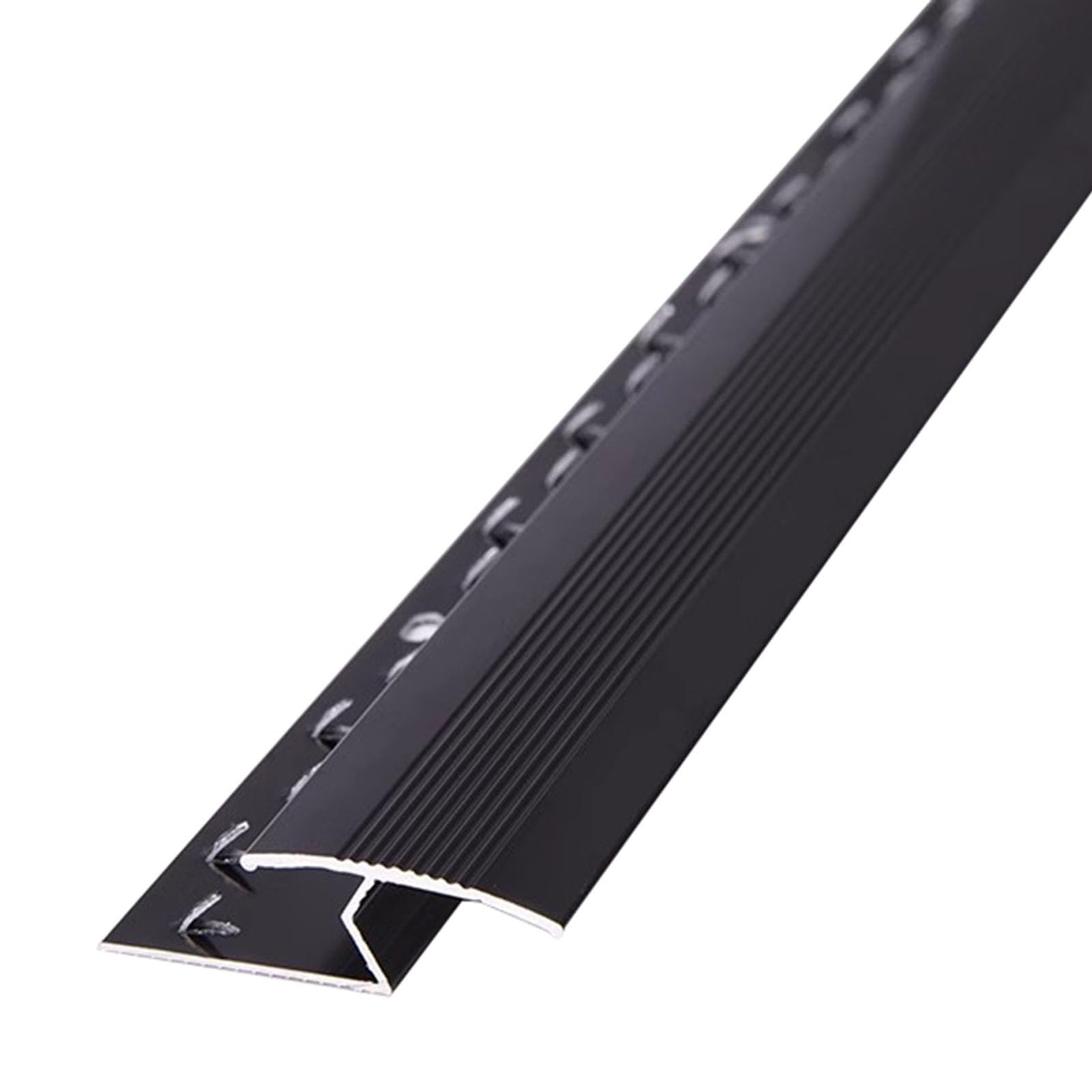 Vibeo Barre de Seuil Bande de Transition Antidérapante en Métal pour Moquette, avec Crochets À Ardillons, Protection de Bordure de Moquette, Moquette et Parquet(Black)