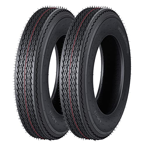 AutoSteelix 4.80-12 Trailer Tires - 6PR Load Range C, 12' Fuel-Saving Tire Design, 4.80 12 for Travel, Camper, Landscape, Cargo, Utility, Boat, Horse, Farm, and Hauler Trailers (Pack of 2)