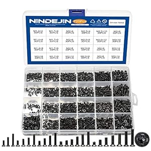 NINDEJIN 720pcs Laptop Notebook Computer Carbon Steel Screws Kit Set, Flat Head Phillips Screw Assortments, M1.4/1.7/2/2.5/3 Countersunk ssd Screws Accessories for SSD Toshiba DELL Sony Samsung