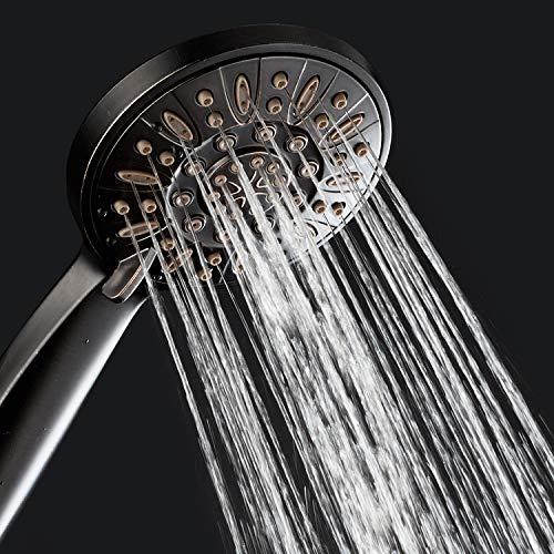 AquaDance High Pressure 6-Setting Oil Rubbed Bronze 4" Handheld Shower with Hose for the Ultimate Shower Experience! Officially Independently Tested to Meet Strict US Quality & Performance Standards