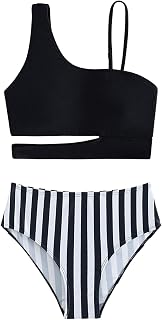 Bikini Sets for Girls Striped Cut Out Bikini Bathing Suits 2 Piece Swimsuit