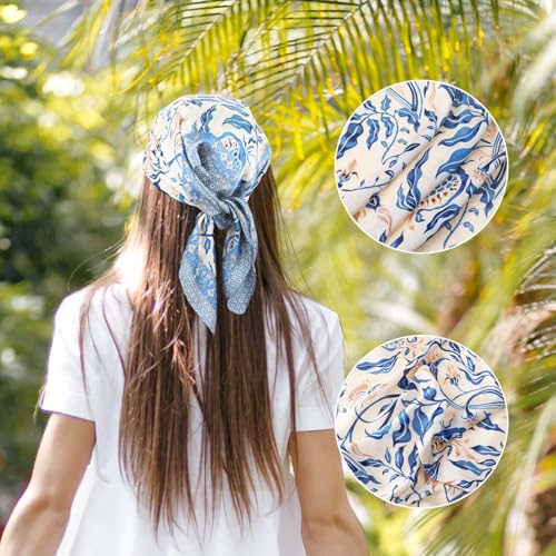 Women Head Hair Scarf, Hair Bandanas Scarf for Women, Neck Silk Satin Head Scarves for Sleeping Handbags Scarfs 27.5"3