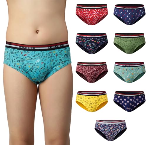 Image of Lux Cozi Boy's Super Combed Cotton Outer Elastic Printed Brief with Ultra Soft Waistband | Colors & Prints May Vary|