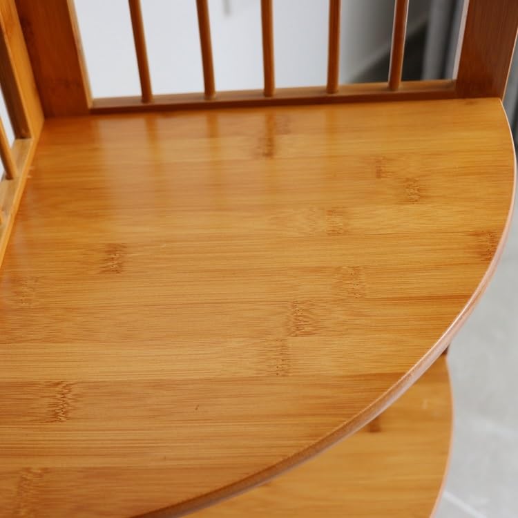 Estante de esquina para sala de estar y oficina con soporte de bambú de 3 niveles 4