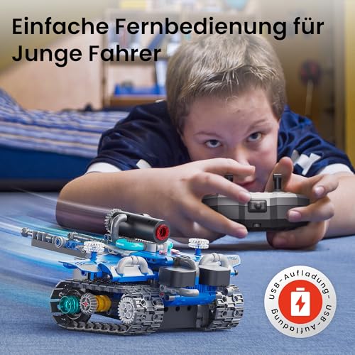 gesteuert per Bluetooth-App mit Scratch-Blöcken - Detailansicht von Sillbird 5-in-1 RC Roboter für Kinder – Deal Dealf...