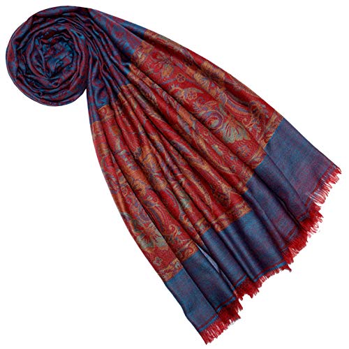 Lorenzo Cana Pashmina Frauenschal Schaltuch 100% Kaschmir Kaschmirschal Kaschmirtuch Damenschal handgewebt Mehrfarbig rot blau 7836477