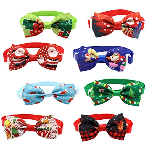 Pack de 8 pajaritas de Navidad ajustables para perros y gatos accesorio navideño 2