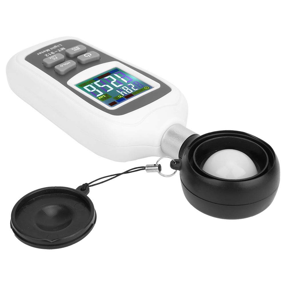 Misuratore di luce e temperatura digitale portatile da 0-20000 Lx ad alta precisione - Fotometro e luxmetro LCD a colori retroilluminato per la gestione della manutenzione