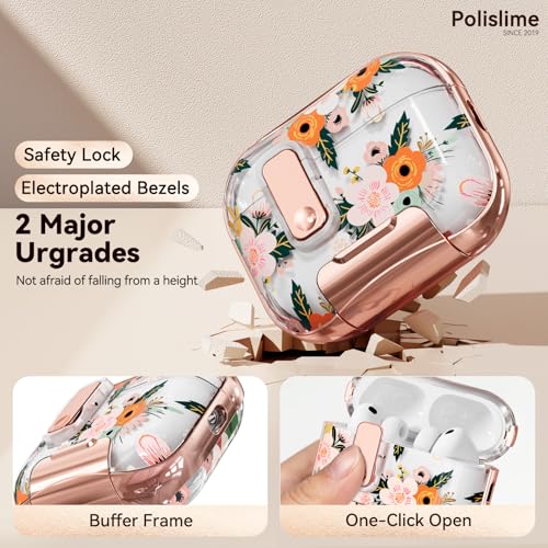 Image of for Apple AirPod Pro 3 Case 2025 with Lock,Clear TPU Floral AirPod Pro 3 Generation Case Cover for Women Girly, iPod Pro 3 Cases with Keychain & Cleaner Kit- White Berry Flower