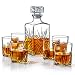 James Scott Italian Made 7-Piece Decanter Set - Whiskey Glass Lead Free Sophisticated Decanter with Beautiful Stopper and 6 Lovely Cocktail Glasses