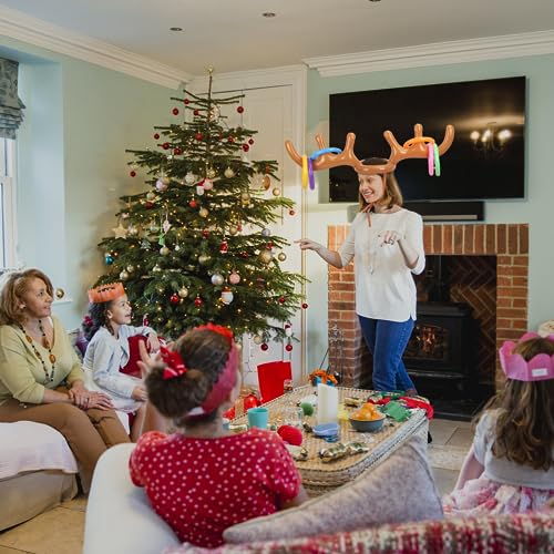 KATOOM 2 Set Inflatable Reindeer Antler Ring Toss Game, Inflatable Reindeer Antler Hat Christmas Ring Toss for Xmas Kids Adults Teens Party Favors Outdoor Indoor Family Accessrioes