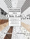 DOLLHOUSE MAKEOVER. VOL13. Chic Loft. 18 miniature covering designs. 196 pages.: 6 Wallpapers x 6, 4 Wooden Floors x 4, 4 Wall Tiles x 6, 4 Tiled floors x 4, 2 cutouts sheets. Ready to cut and glue!