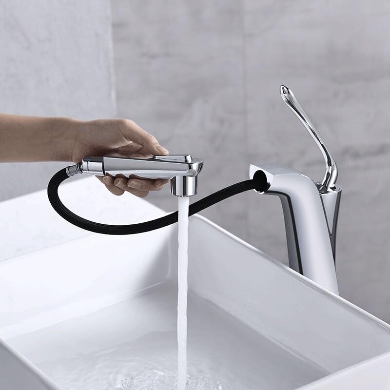 Robinet de salle de bain noir mitigeur de lavabo mécanique sur pont