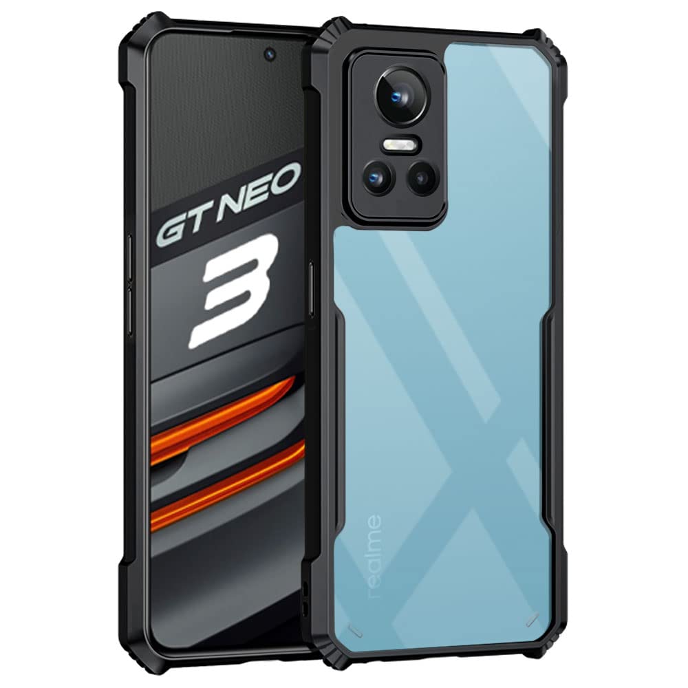 WOW IMAGINE Shock Proof Clear Back Case Mobile Cover for Realme GT Neo 3 5G (Hard | Hybrid PC + TPU | Full Armour Device & Camera Protection | Black) (B0B133N3R7) Amazon Price History, Amazon Price Tracker