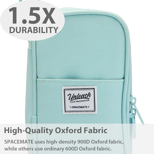 Image of SPACEMATE Pencil Case Pouch Box Bag School Supplies Girls Boys Kids, Cute Preppy Stuff Large Big Capacity Aesthetic Pen Organizer, Back to College Stationary, Powder Blue, Classic Stlye, 1800ml