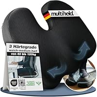 Sitzkissen orthopädisch Steißbeinkissen in 3 Härtegraden ergonomisch geformt aus Memory Foam zur Druckentlastung beim langen Sitzen, geeignet für Bürostuhl, Auto, Homeoffice & Alltag (Medium 60-90 kg)