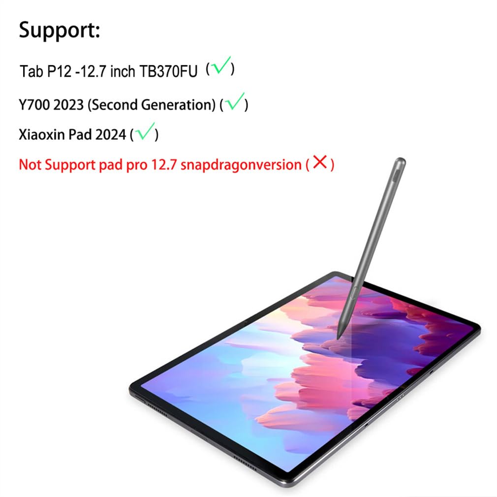 Penna Stilo Per Lenovo Tab P12 Pen Plus - Compatibile Con Tablet Lenovo Tab P12 12.7" TB370FU, Grigio