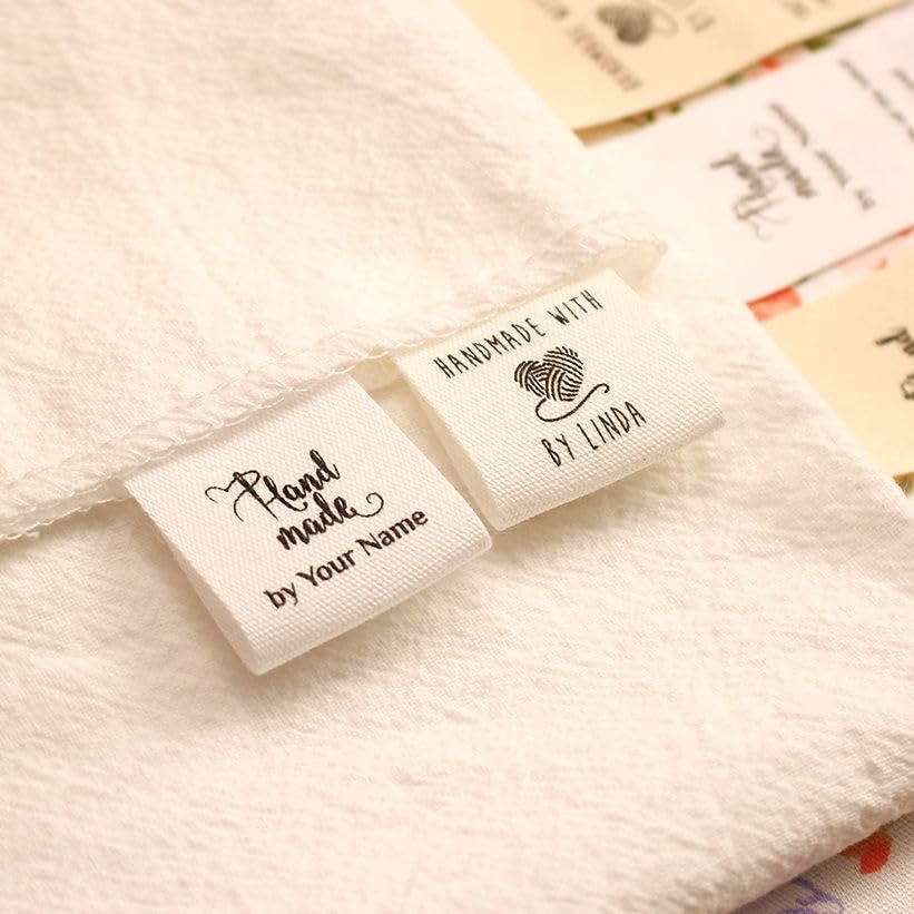 Étiquettes Coton Personnalisables 15x70mm - Pour Tricot, Cadeaux, Créations DIY - Avec Logo Ou Texte