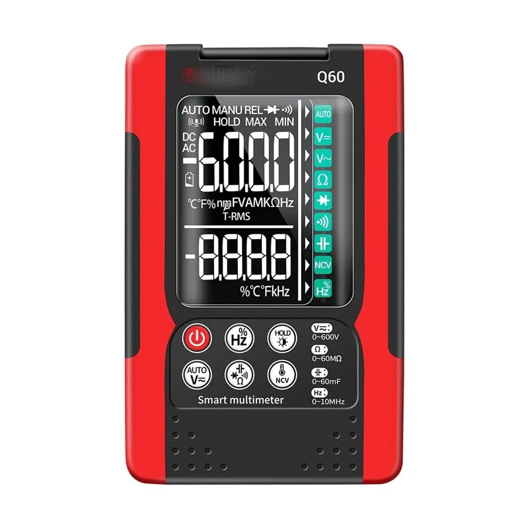 Digital Multimeter AI Speech Recognition Transistor Tester 6000 Counts True RMS Auto Electrical Capacitance Meter
