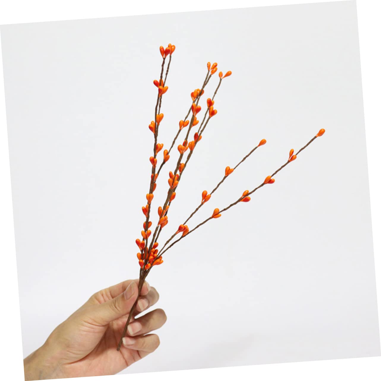 Alipis 3 Sätze Künstlicher Beerenzweig Künstliche Baumpflücker Künstliche Beerenzweige Weihnachtsdeko Artificial Plant Rote Beerenpflücker Künstliche Pflanzen Plastik Orange 5 Stück * 3