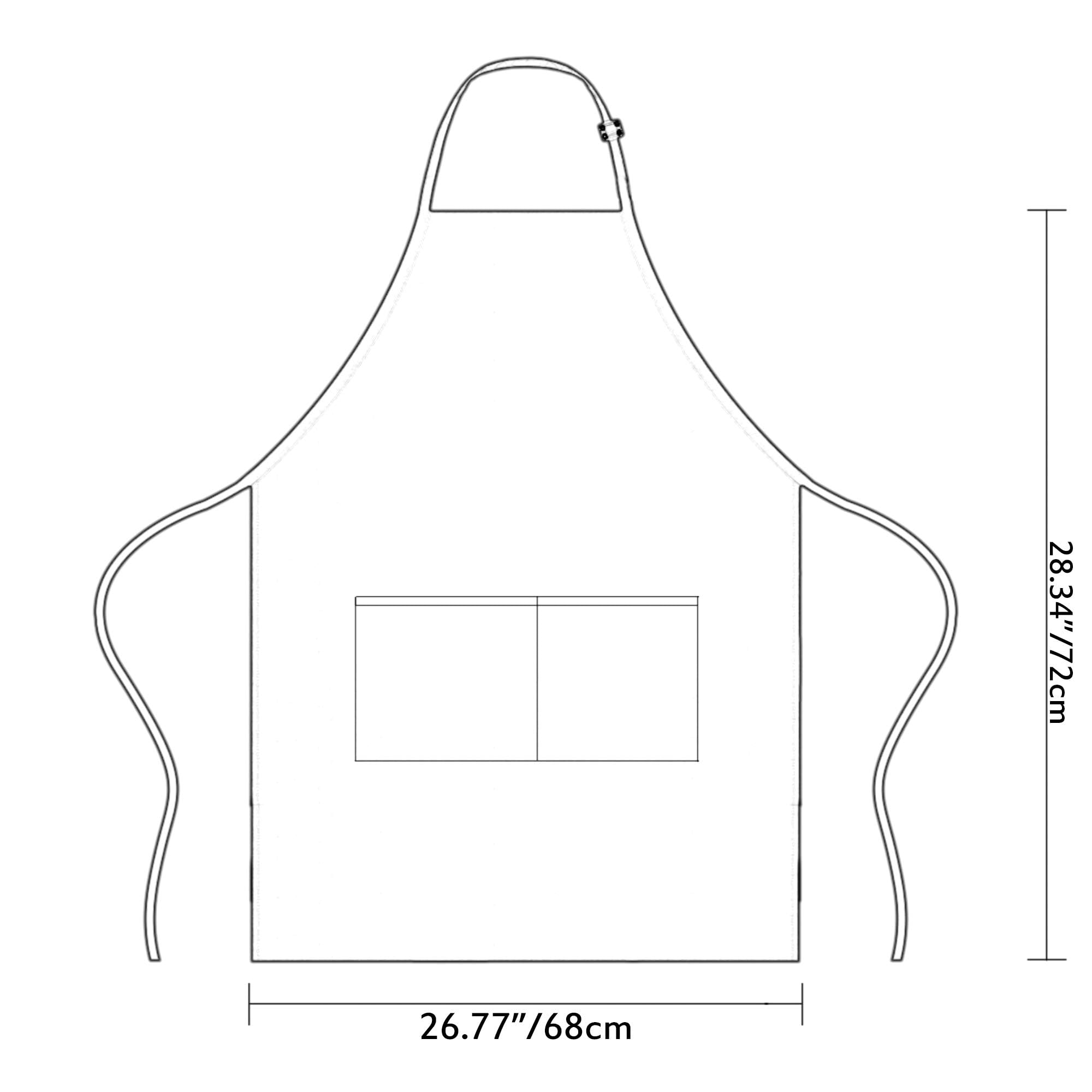 2 Pièces Tablier Cuisine,72cmx68cm Reglable Tablier de Menage, Tablier en Coton et Lin Etanche avec 2 Poche, pour Cuisine Familial, Restaurant, Jardin, Barbecue, École, Café