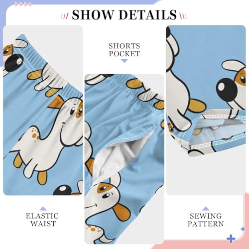 Boys' Pants Funny Dog Stars Blue Long Bottoms Jogger Pants Elastic Waist Trousers with Pockets S-XL4
