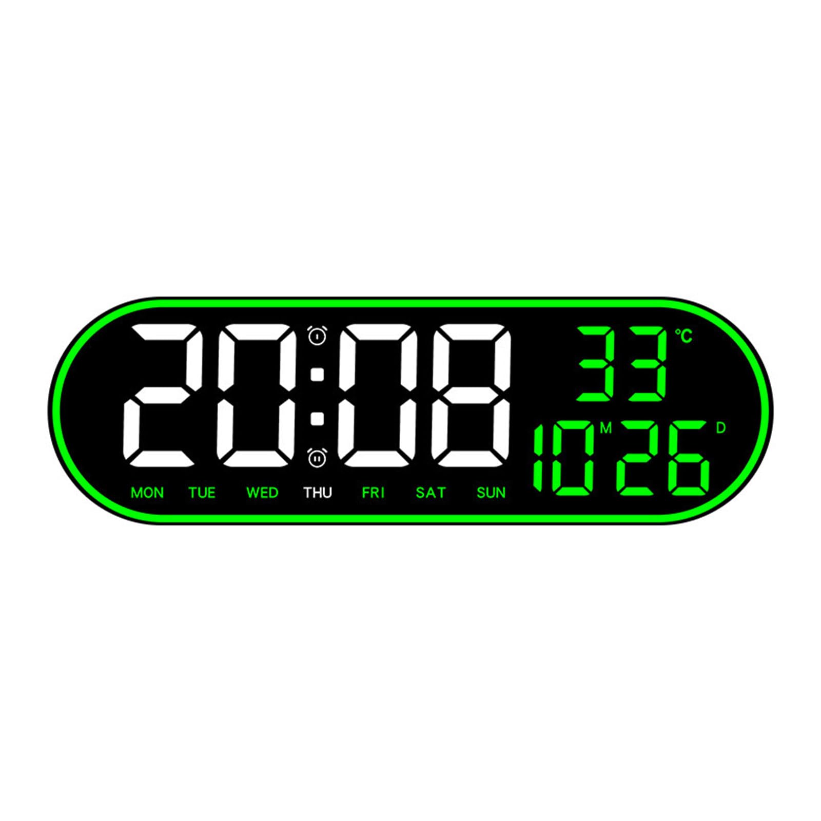 Tsophreniq LED Digital Alarm Clock Wall Clock with Timer Date Week Temperature Display for Student, Travel Use Easily Setting Date