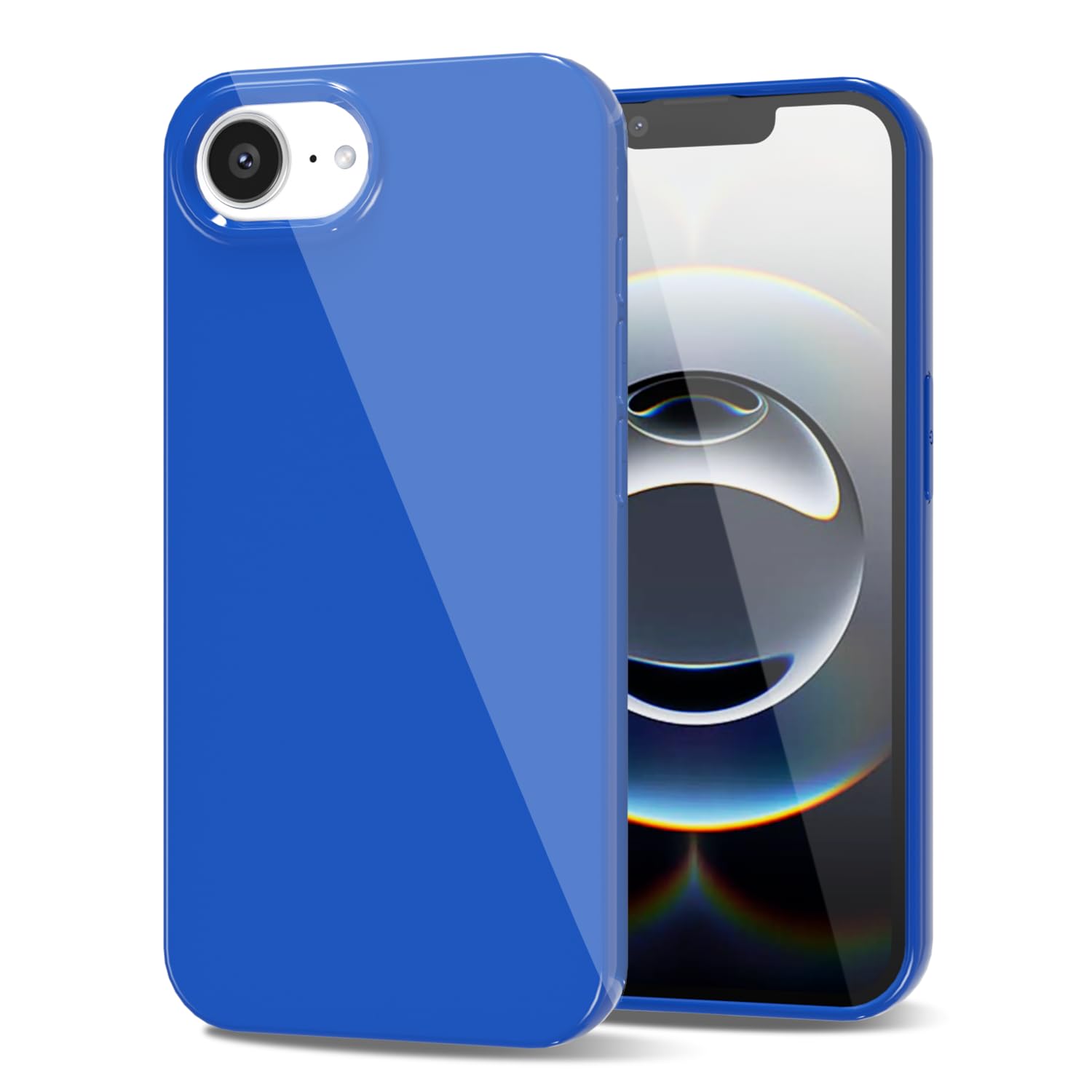 LoeoeL for iPhone 16e Phone Case Liquid Silicone, Cute Girly Thin Ultra Slim Jelly Soft Rubber Gel Protective Glossy Hard Plastic Case, Plain Solid