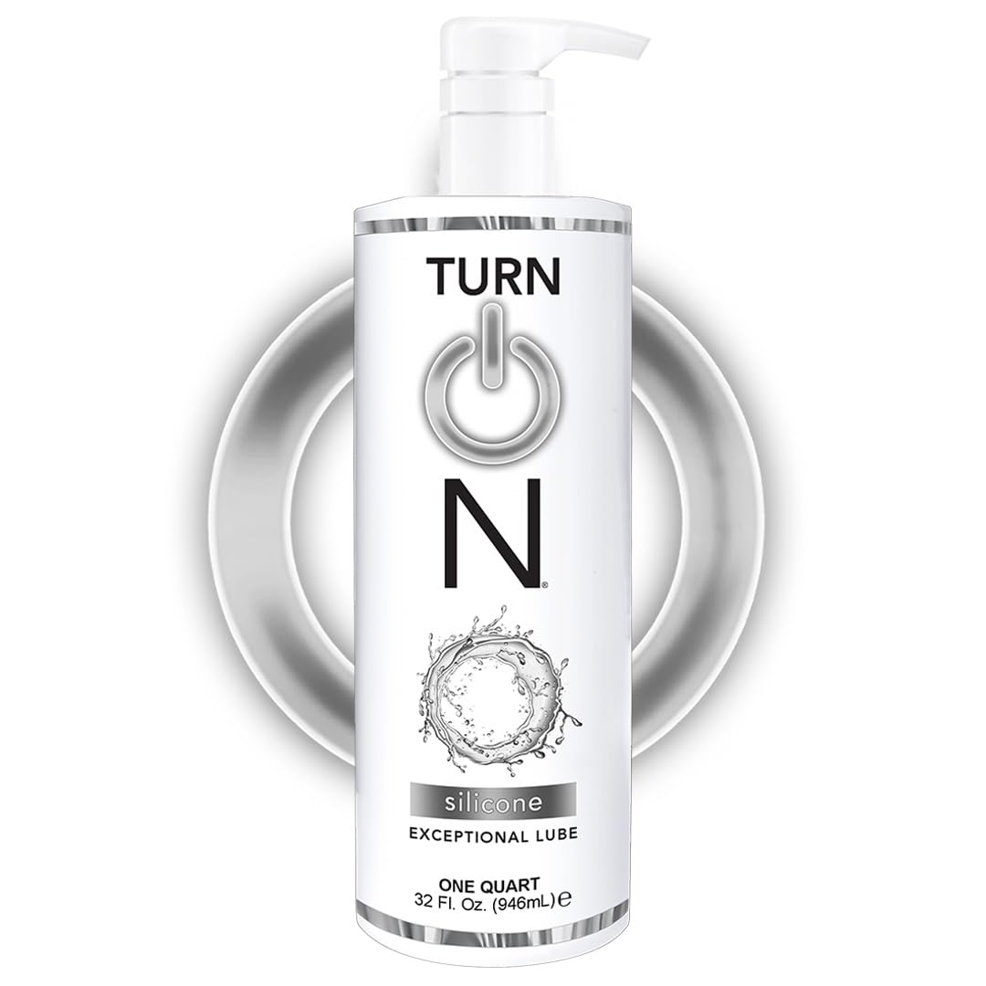 Turn On Silicone-Based Premium Personal Lubricant | Long Lasting Performance, Ultra Slick & Silky Smooth, Condom Safe Lube for Men, Women, and Couples, 32 fl oz