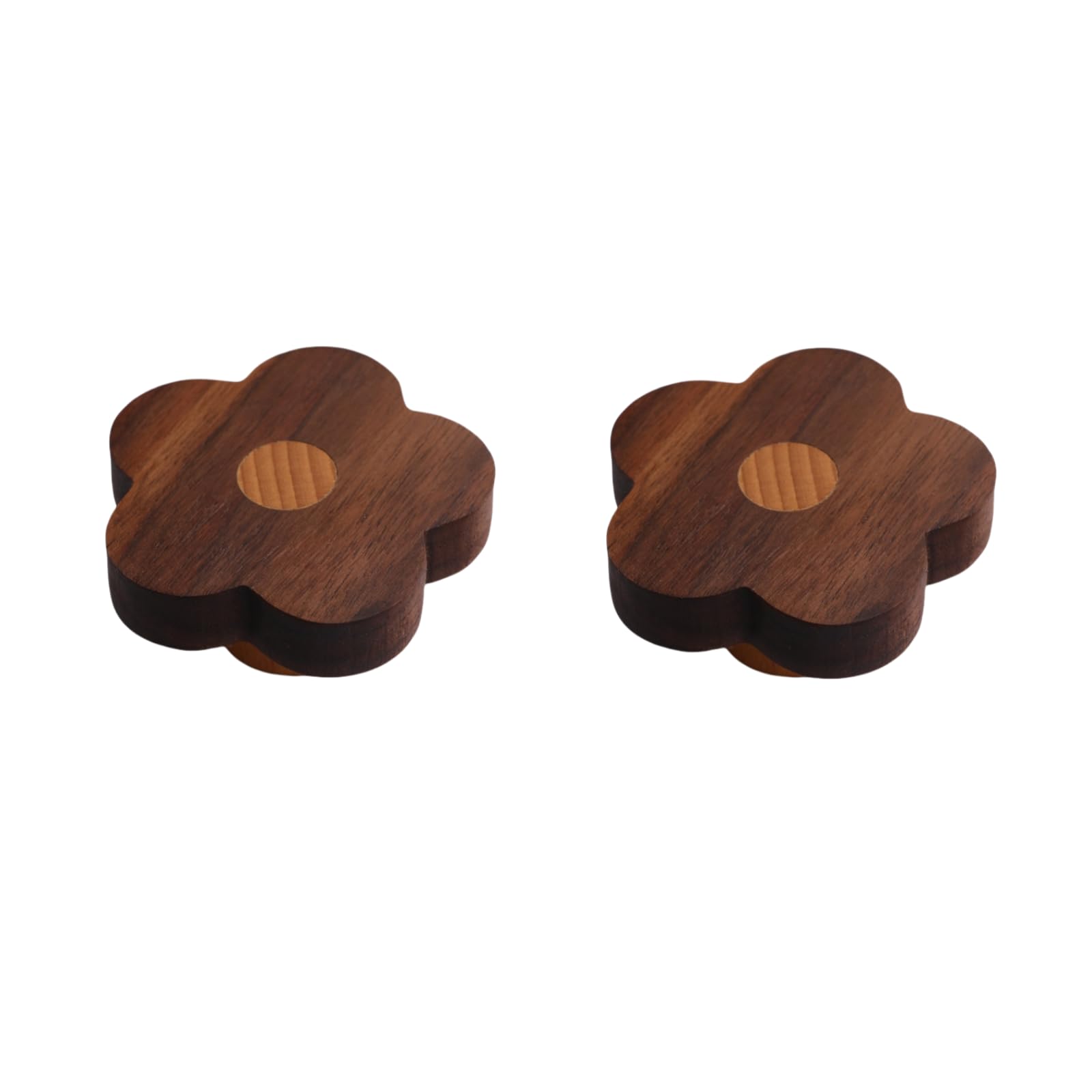ITTRUH Round Wood Drawer Knobs,2Pcs Cabinet Door Wardrobe Flower Shape