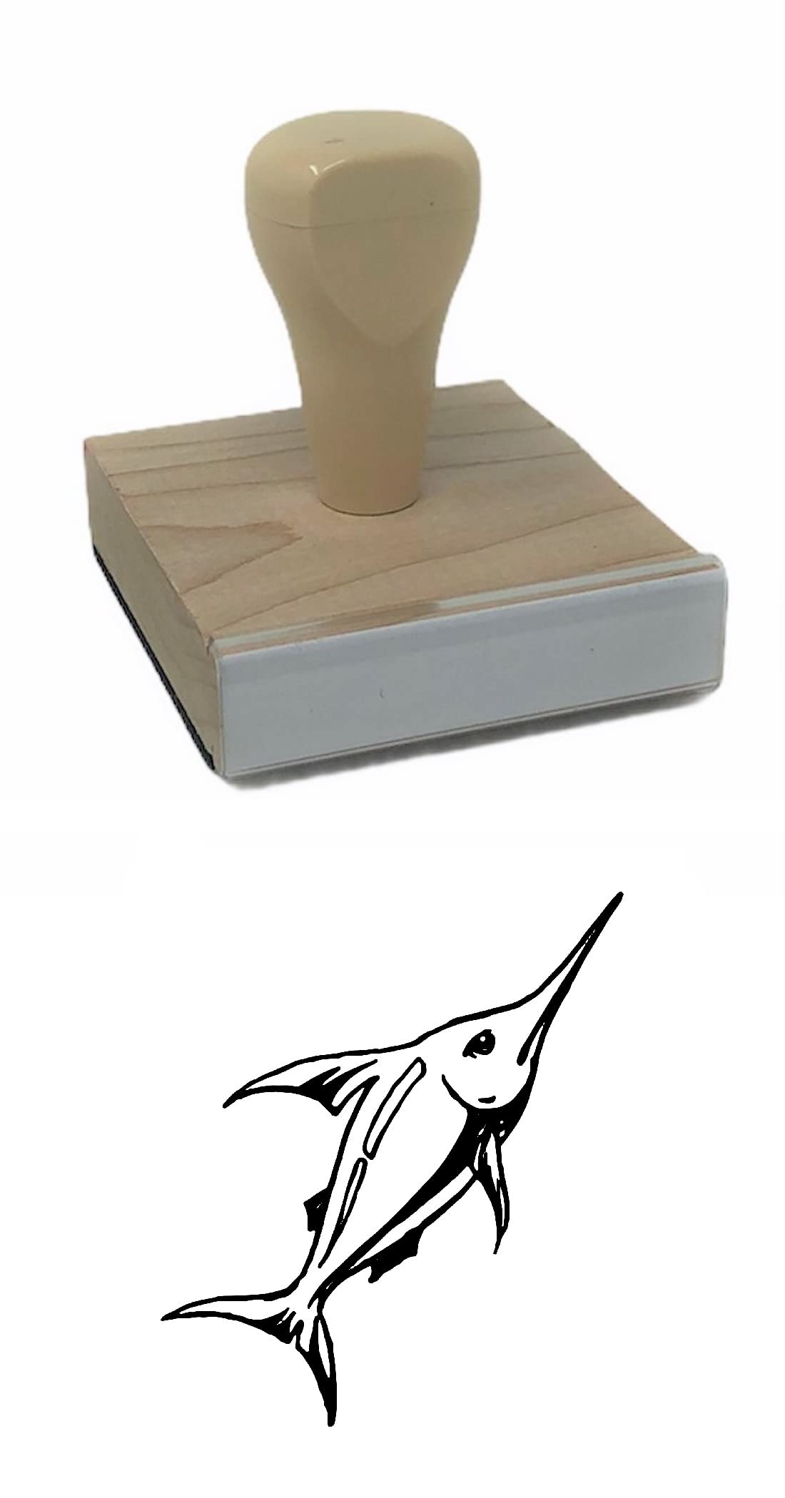 InfusionSwordfish Hand-Drawn Elements Rubber Stamp, 2 X 2 Wood Stamp