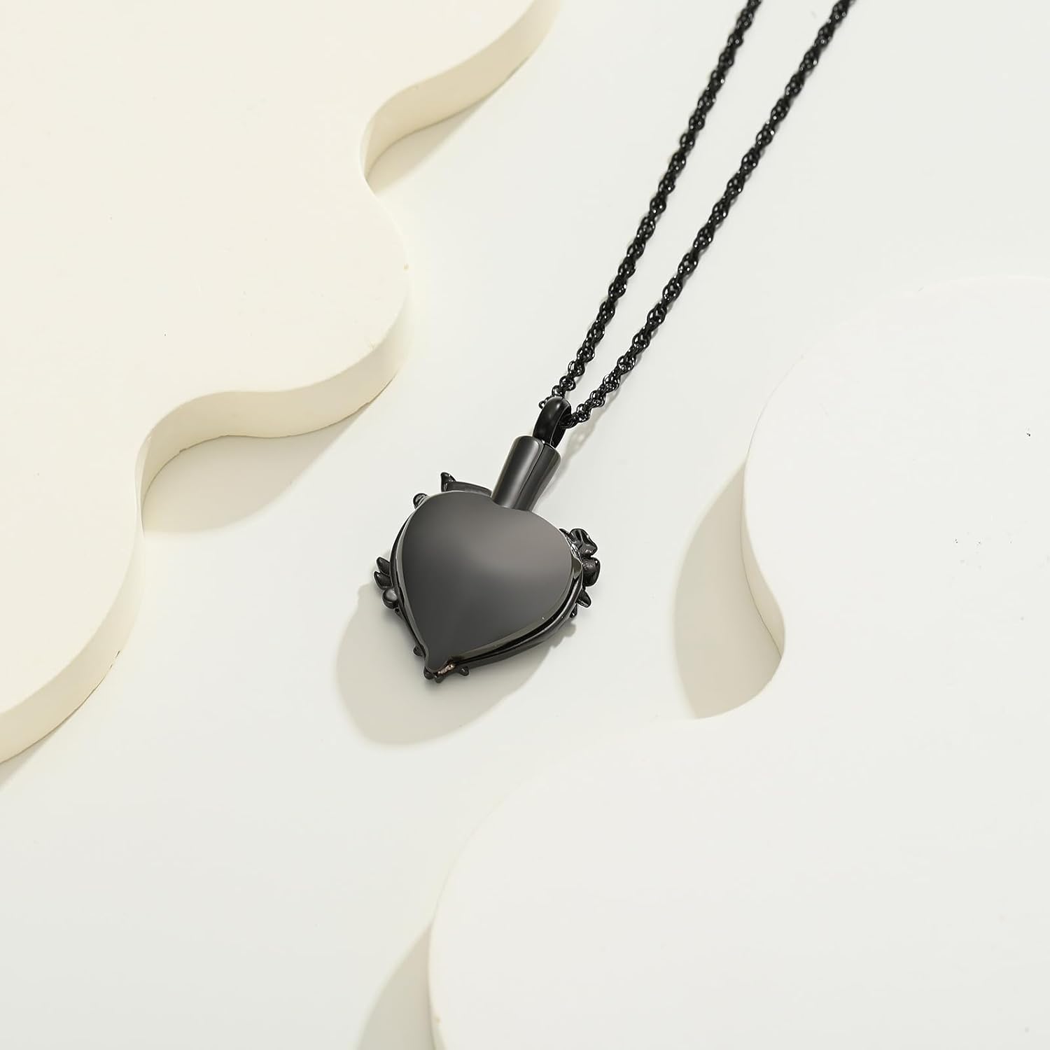 Cremation Jewelry for Ashes Rose Flower Urn Necklace with Crystal Heart Ashes Pendant Butterfly Necklaces for Women Men Memorial Keepsake Jewelry Gift - Image 5