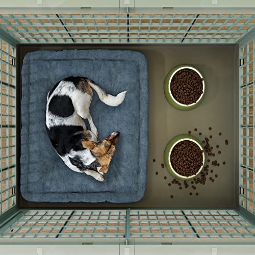 Yitahome 38 Inches Large Dog Crate Kennel Cage For Medium Large Dogs Indoor Outdoor Sturdy Abs Plastic Pet Dog Cage With Lockable Wheels And Double Door Easy Assembly #TOP3