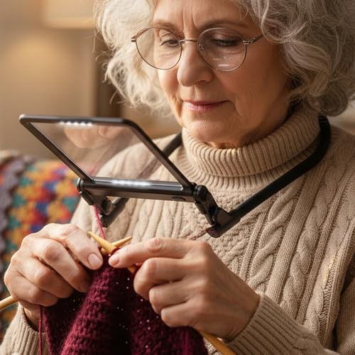 Bstsilver Large Hands-Free Neck Page Magnifier with 40LED 3 Color Light Rechargeable, Detachable Gooseneck Stand, Anti-Glare 4.6"×6.5" Lens for Reading, Needlework, Cross Stitch & Low Vision Seniors Bstsilver Large Hands-Free Neck Page Magnifier with 40LED 3 Color Light Rechargeable, Detachable Gooseneck Stand, Anti-Glare 4.6"×6.5" Lens for Reading, Needlework, Cross Stitch & Low Vision Seniors