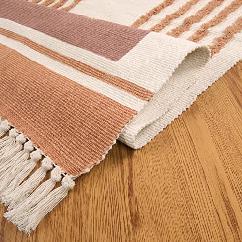 Ailsan Washable Hallway Runner Rug 2'X6', Cotton Handmade Rug Runner With Tufted Design, Rainbow Boho Kids Rug For Nursery Room Kitchen Bathroom Bedroom Entryway #TOP3