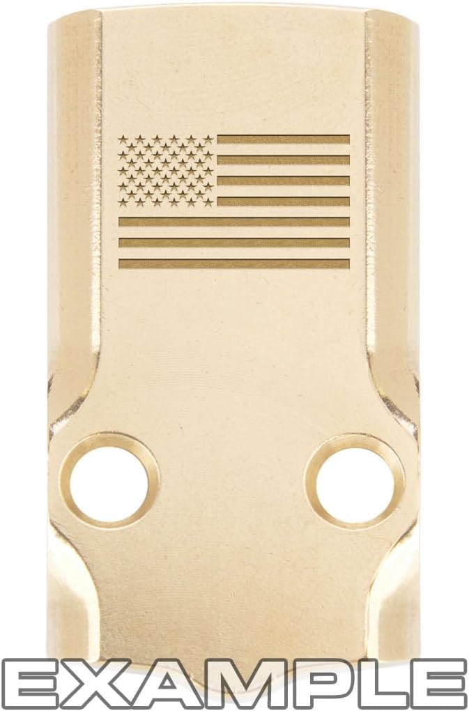 NDZ Performance MOS Optic Cover Plate for Glock 43X & Glock 48, Custom Color Filled Laser Engraved Images on Brass, Accessories - Plain