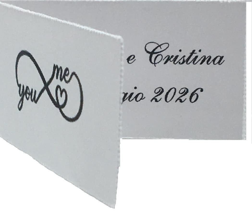 LE GEMME DI VENEZIA Bigliettini Infinito Matrimonio Sposi con Stampa Spedizione Omaggio per Bomboniera (Pezzi 200)