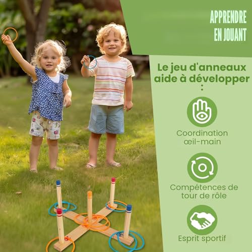 Jeu de Lancer d'Anneaux Activité Intérieure et Extérieure de Jardin - 5