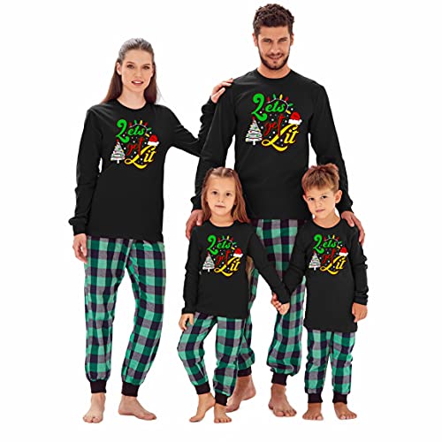 Matching Family Christmas Lets Get Lit Xmas Long Sleeve Shirt