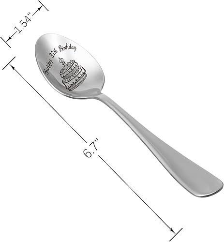 Miniatura 7 de Cuchara y tenedor de feliz cumpleaños de 35 años, cuchara y tenedor, regalos de cumpleaños personalizados para hijo, hija, hermana, hermano, novio,
