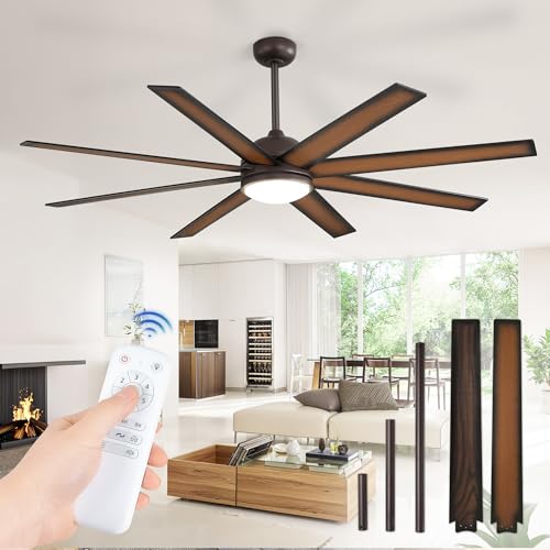Fanbulous 65 Inch Ceiling Fans with Lights and Remote, Bronze