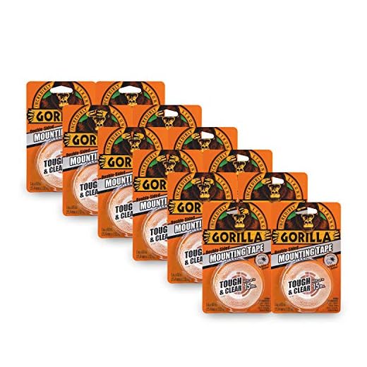 Gorilla Tough & Clear Double Sided Mounting Tape, 1" x 60", Clear, (Pack of 12)